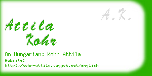 attila kohr business card